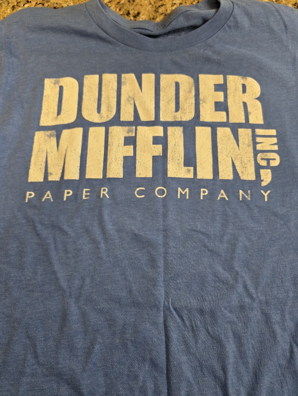 Dunder Mifflin Graphic Tee in Blue and White